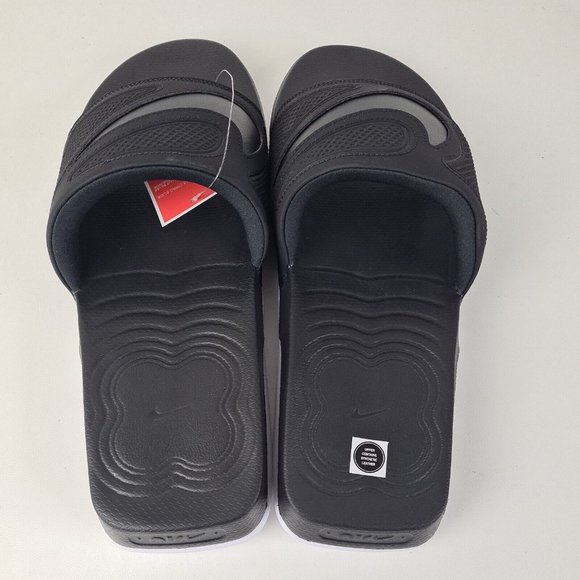 Nike Air Max Cirro Slides Black Metallic Silver Fashion  Mens SZ 8 - Picture 8 of 12